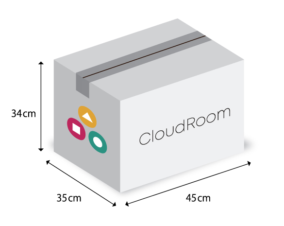 例１）CloudRoomオリジナル段ボール（50Cellサイズ）